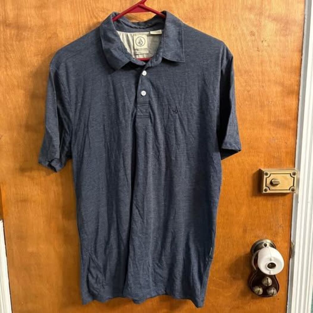 Volcom Blue Polo Shirt Casual Work Summer Preppy Skate Stylish Men's Medium